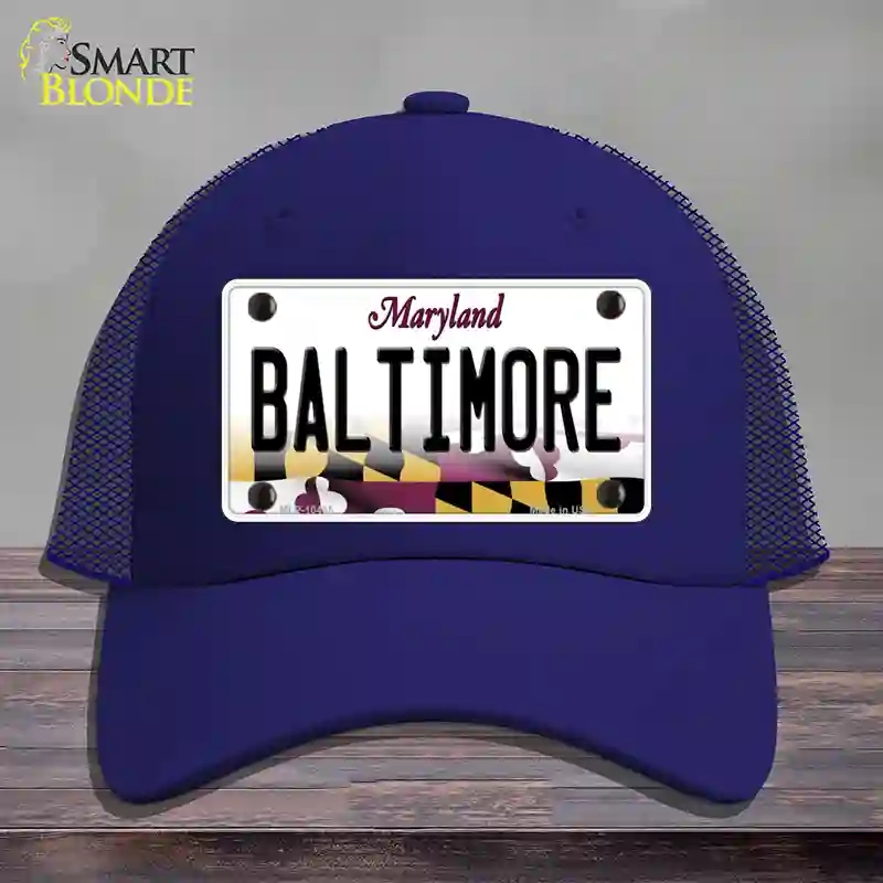 HAT18-MLP-10465 Baltimore Maryland Novelty License Plate Hat, Mesh - Royal Blue