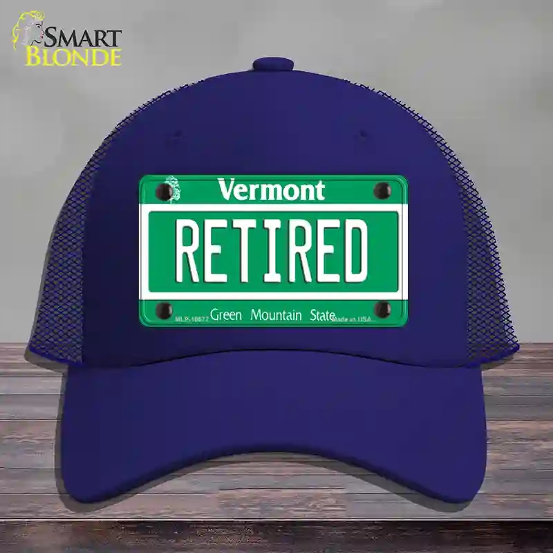HAT18-MLP-10677 Retired Vermont Novelty License Plate Hat, Mesh - Royal Blue