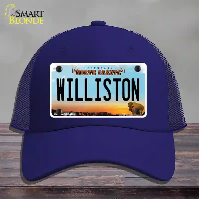 HAT18-MLP-10708 Williston North Dakota Novelty License Plate Hat, Mesh - Royal Blue