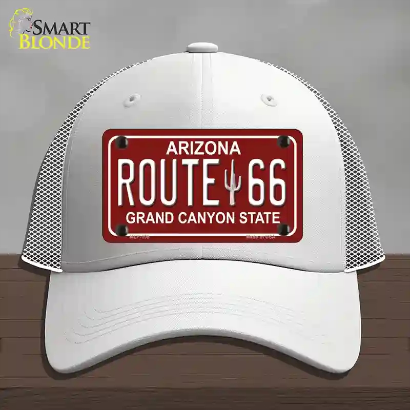 HAT19-MLP-105 Route 66 Arizona Red Novelty License Plate Hat, Mesh - White