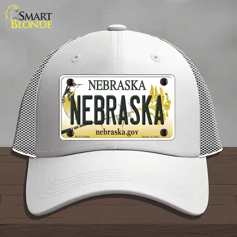 HAT19-MLP-10566 Nebraska Gov Novelty License Plate Hat, Mesh - White