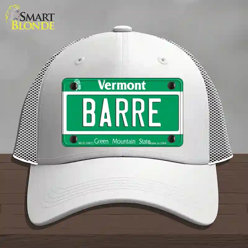 HAT19-MLP-10671 Barre Vermont Novelty License Plate Hat, Mesh - White