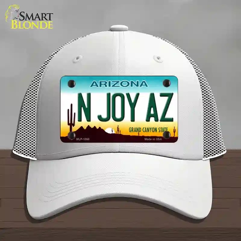 HAT19-MLP-1068 N Joy Arizona Novelty License Plate Hat, Mesh - White