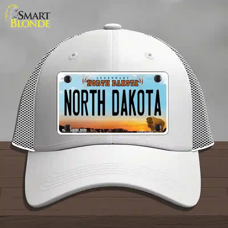 HAT19-MLP-10700 North Dakota Legendary Novelty License Plate Hat, Mesh - White