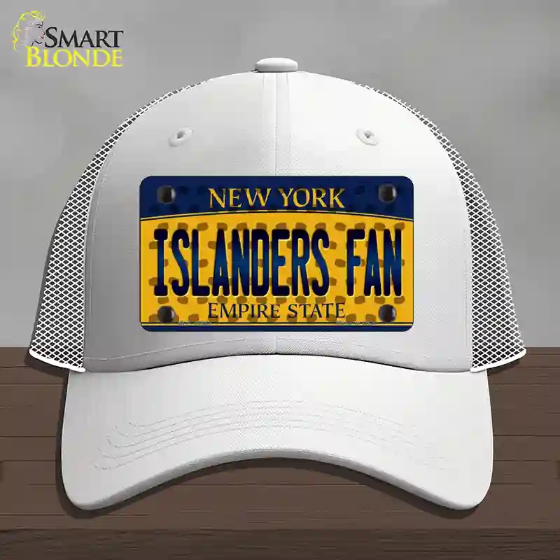 HAT19-MLP-10842 Islanders Fan   York Novelty License Plate Hat, Mesh - White