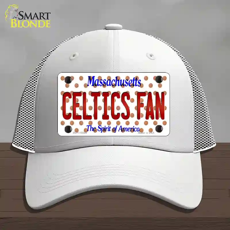 HAT19-MLP-10849 Celtics Fan Massachusetts Novelty License Plate Hat, Mesh - White