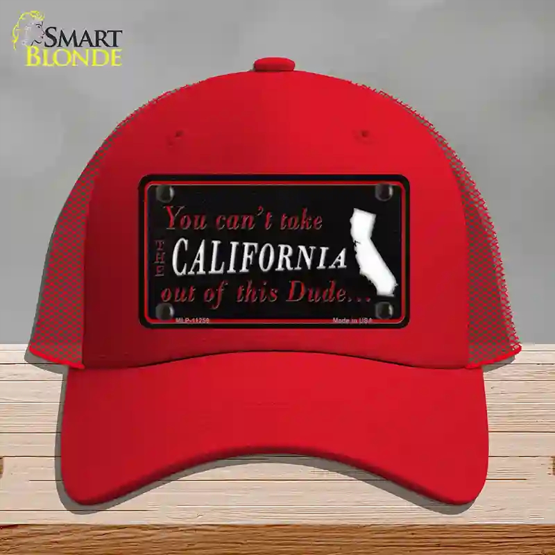 HAT17-MLP-11259 California Dude Novelty License Plate Hat, Mesh - Red