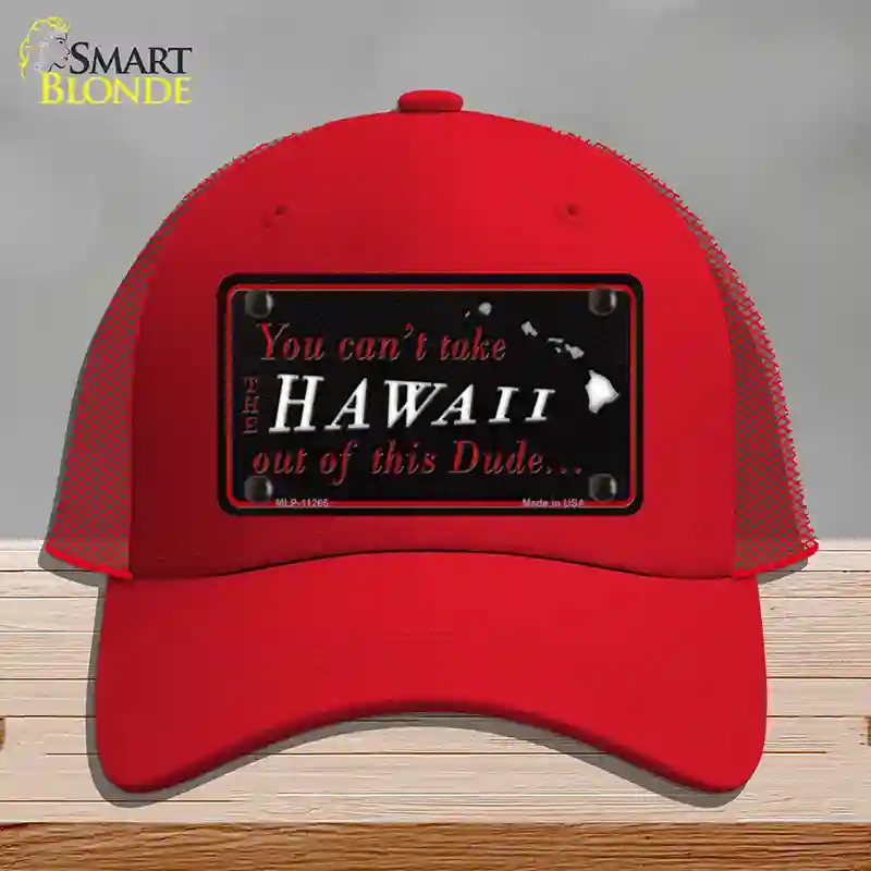 HAT17-MLP-11265 Hawaii Dude Novelty License Plate Hat, Mesh - Red
