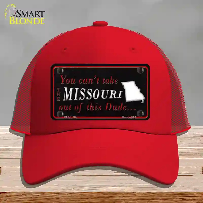 HAT17-MLP-11279 Missouri Dude Novelty License Plate Hat, Mesh - Red