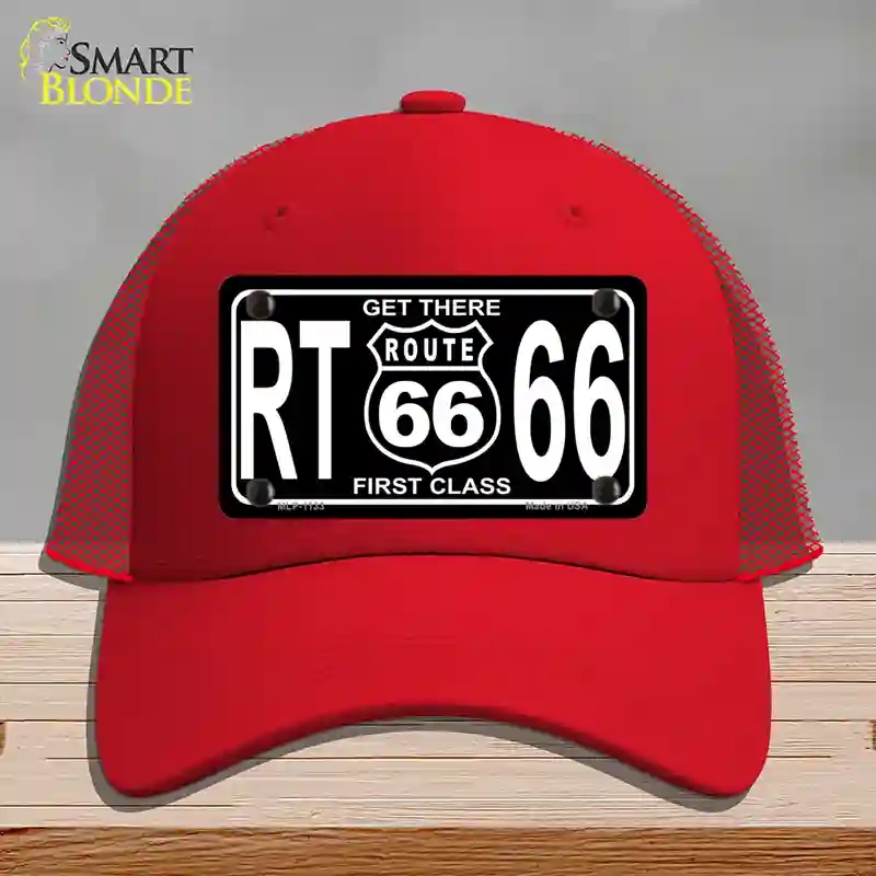 HAT17-MLP-1133 Get There 1st Class Novelty License Plate Hat, Mesh - Red