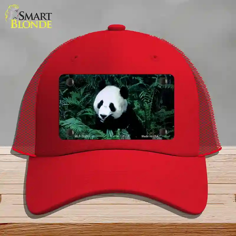 HAT17-MLP-1187 Panda Bear Novelty License Plate Hat, Mesh - Red
