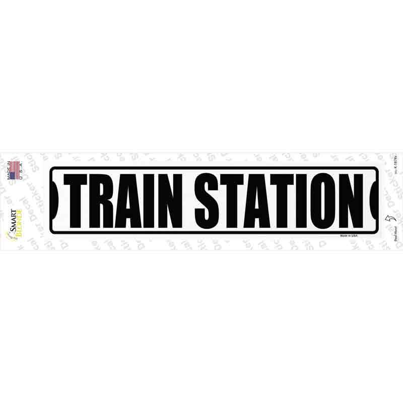 K-1878s-M Train Station Novelty Narrow Sticker Decal, Medium