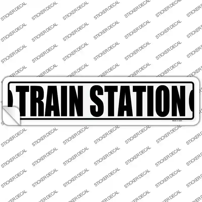 K-1878s-S Train Station Novelty Narrow Sticker Decal, Small