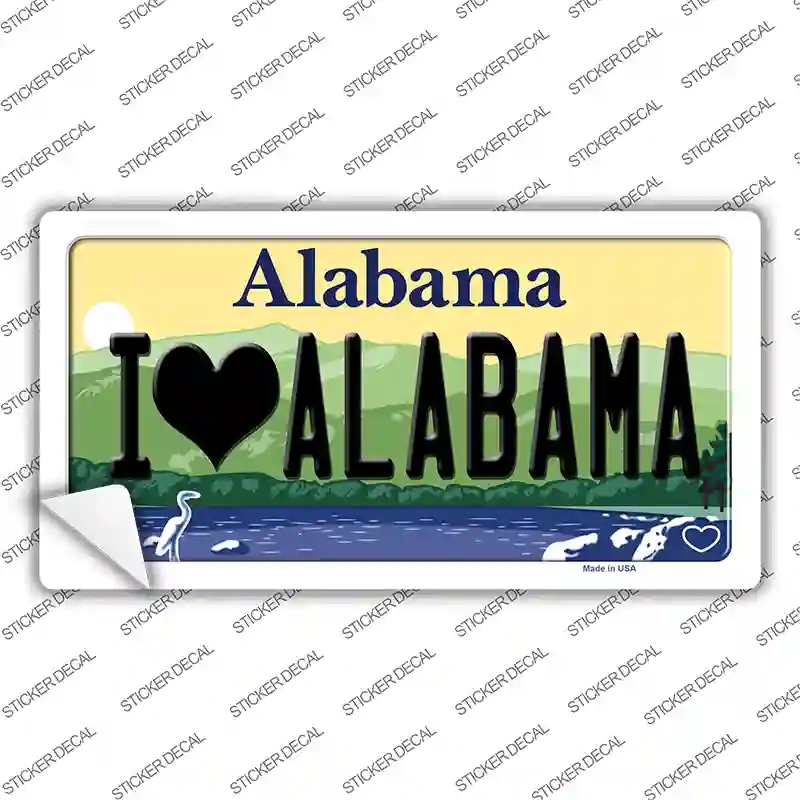 LP-10013s-L I Love Alabama Novelty Sticker Decal, Large