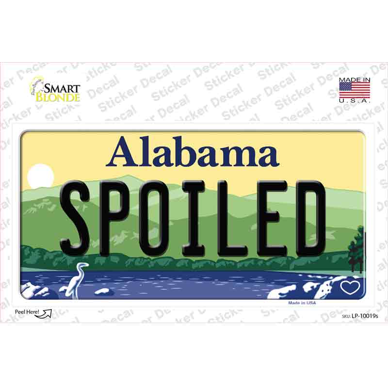 LP-10019s-M Spoiled Alabama Novelty Sticker Decal, Medium