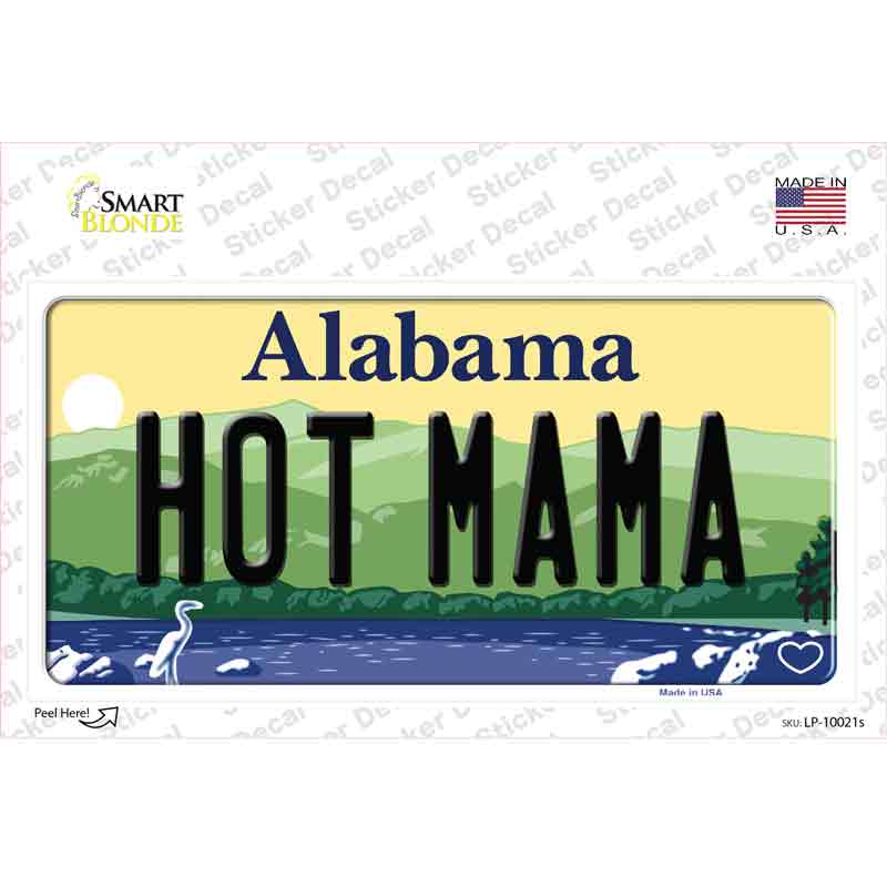 LP-10021s-M Hot Mama Alabama Novelty Sticker Decal, Medium