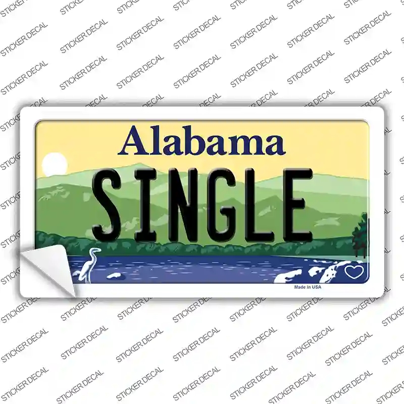 LP-10023s-S Single Alabama Novelty Sticker Decal, Small