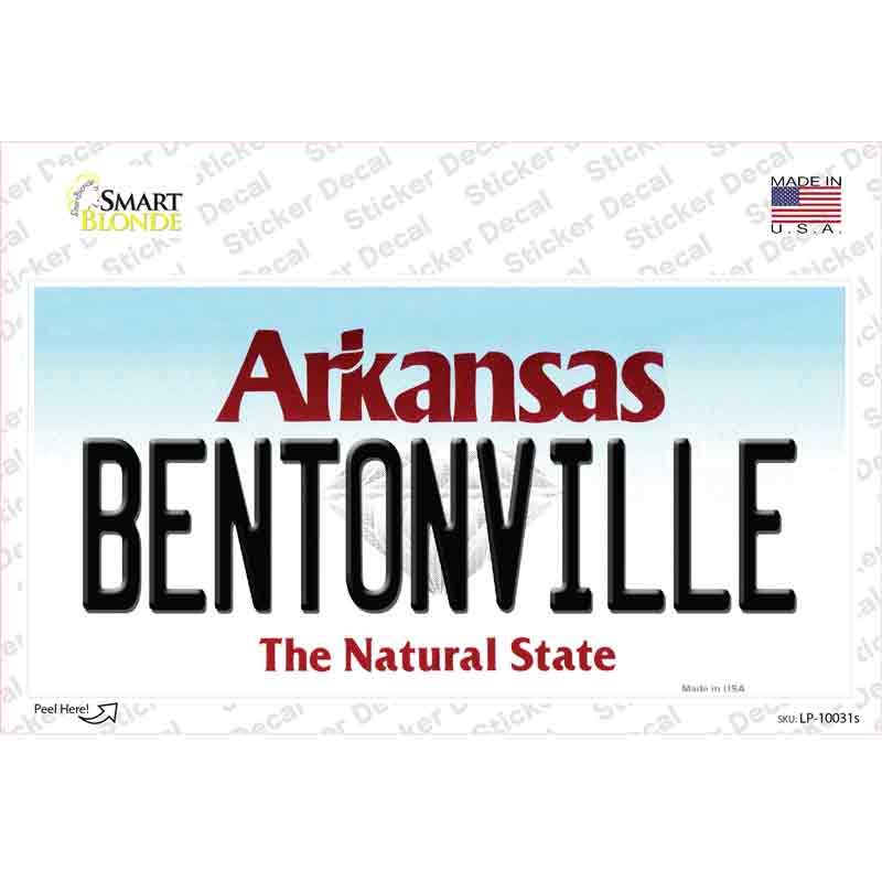 LP-10031s-M Bentonville Arkansas Novelty Sticker Decal, Medium