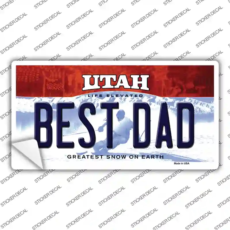 LP-10225s-XL Best Dad Utah Novelty Sticker Decal, Extra Large