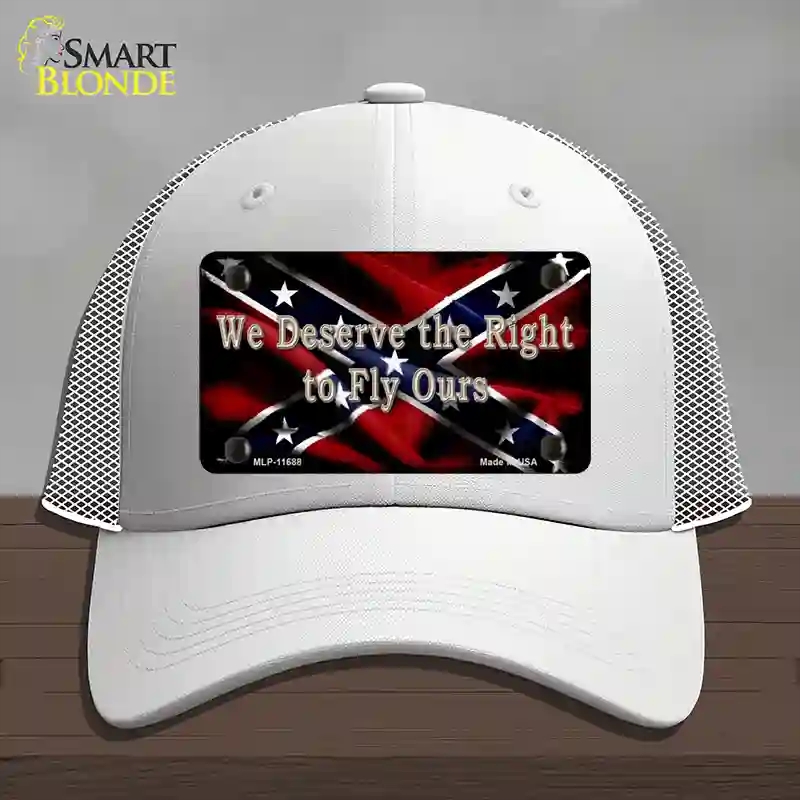 HAT19-MLP-11688 We Deserve the Right Novelty License Plate Hat, Mesh - White