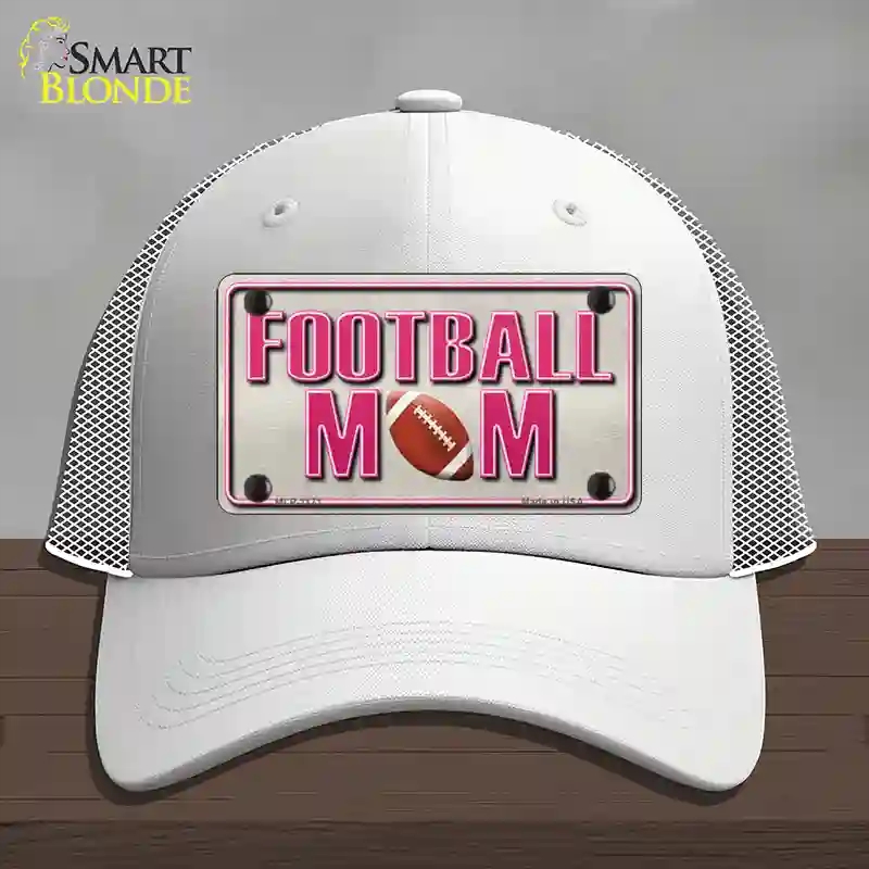 HAT19-MLP-1171 Football Mom Novelty License Plate Hat, Mesh - White