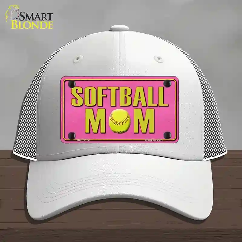 HAT19-MLP-1172 Softball Mom Novelty License Plate Hat, Mesh - White