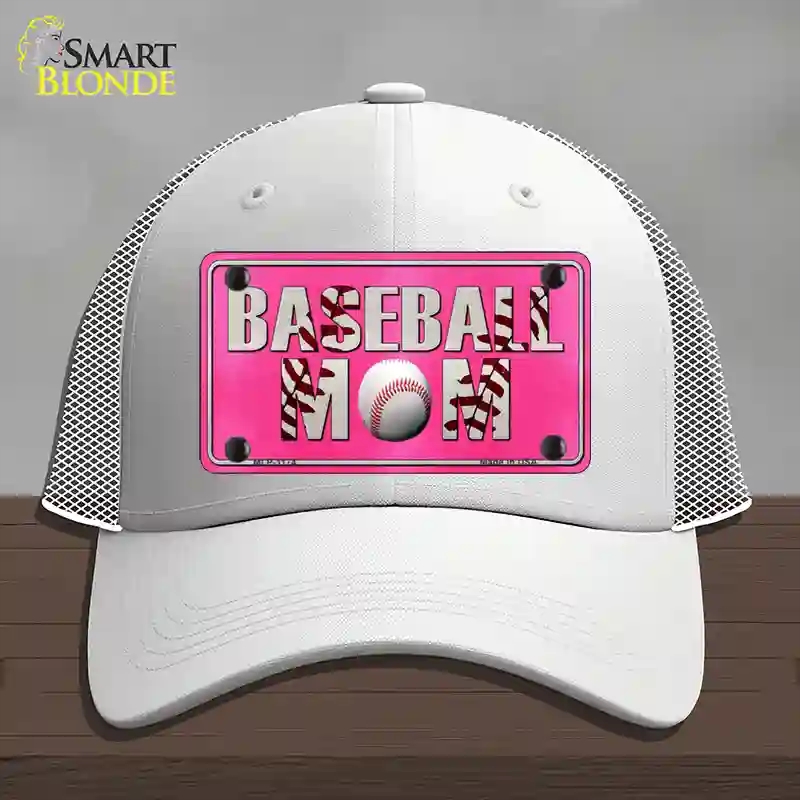 HAT19-MLP-1174 Baseball Mom Novelty License Plate Hat, Mesh - White