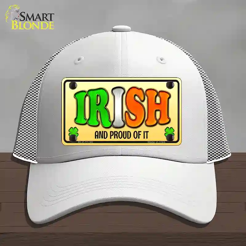 HAT19-MLP-11740 Irish & Proud Novelty License Plate Hat, Mesh - White