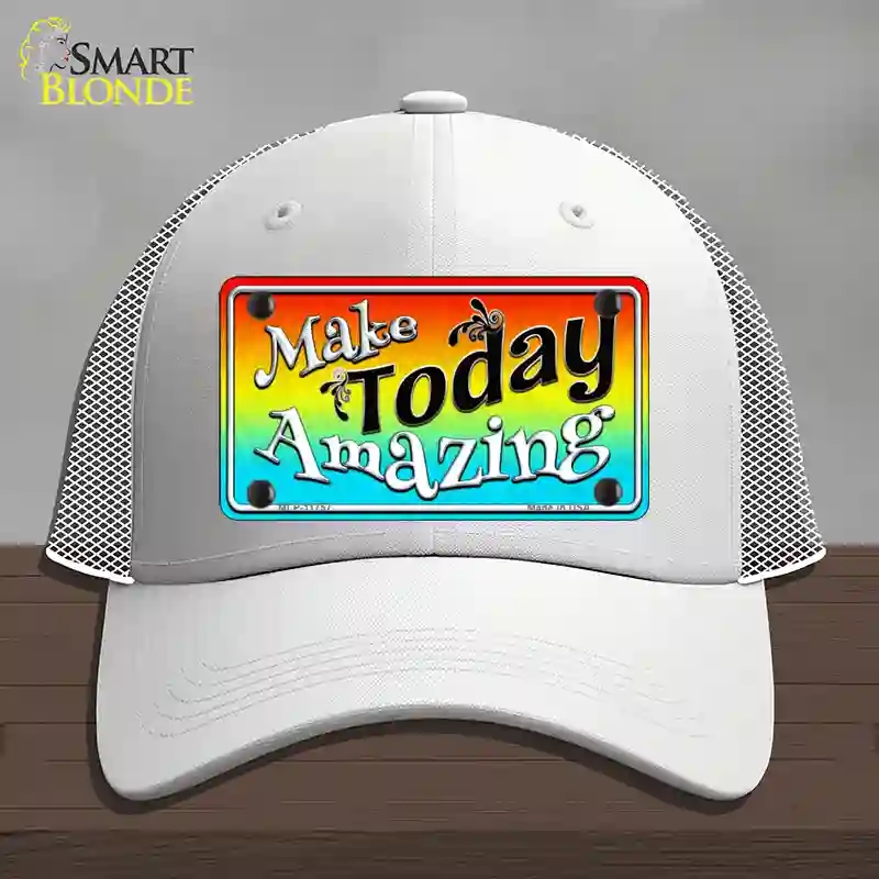 HAT19-MLP-11757 Make Today Amazing Novelty License Plate Hat, Mesh - White