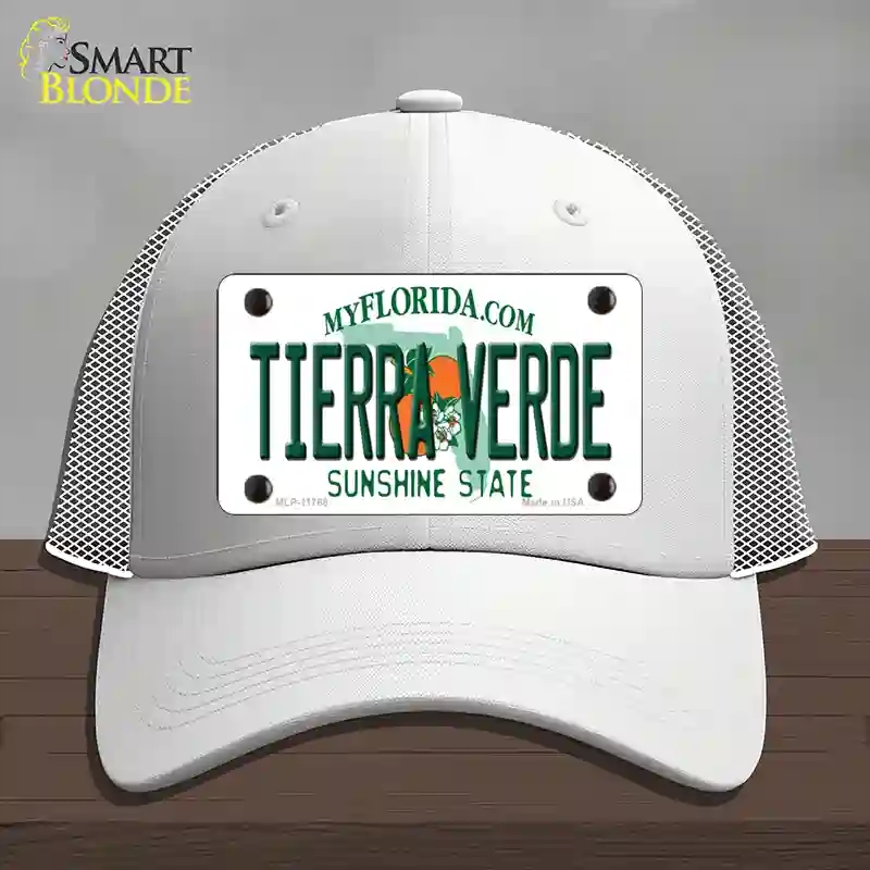 HAT19-MLP-11768 Tierra Verde Florida Novelty License Plate Hat, Mesh - White