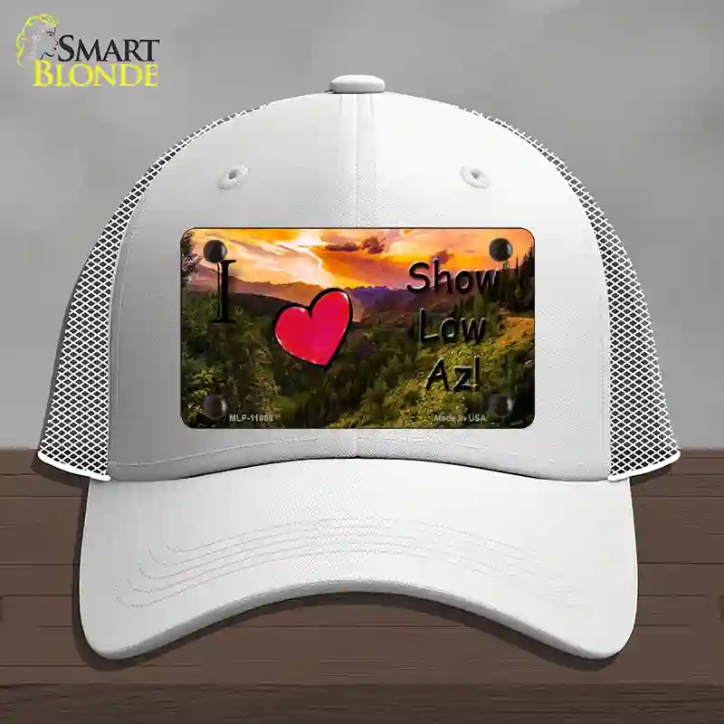 HAT19-MLP-11806 Show Low Valley Arizona Novelty License Plate Hat, Mesh - White
