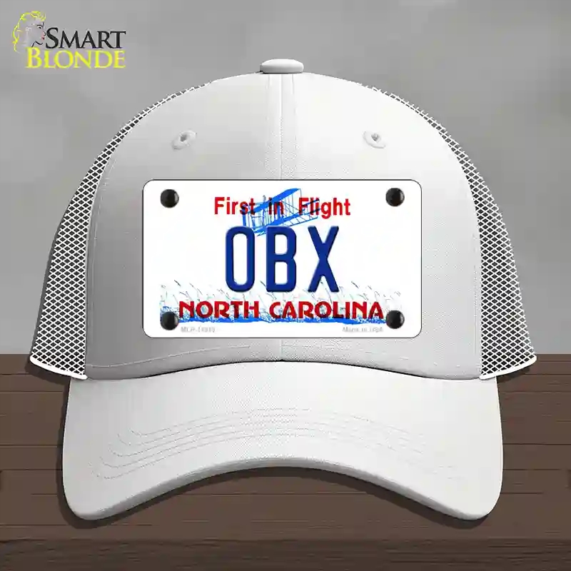 HAT19-MLP-11819 OBX North Carolina Novelty License Plate Hat, Mesh - White