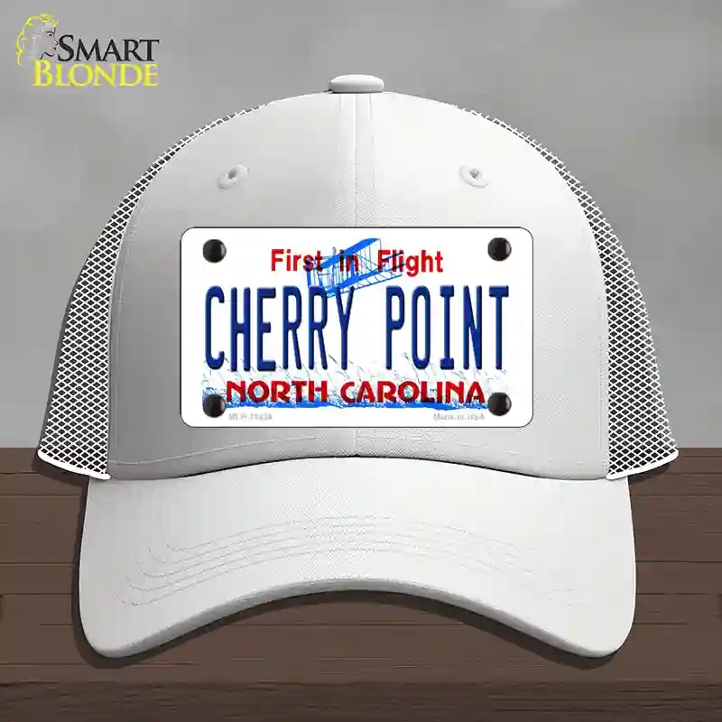 HAT19-MLP-11834 Cherry Point North Carolina Novelty License Plate Hat, Mesh - White