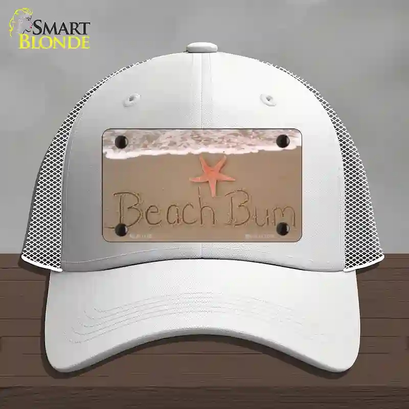 HAT19-MLP-1185 Beach Bum Novelty License Plate Hat, Mesh - White
