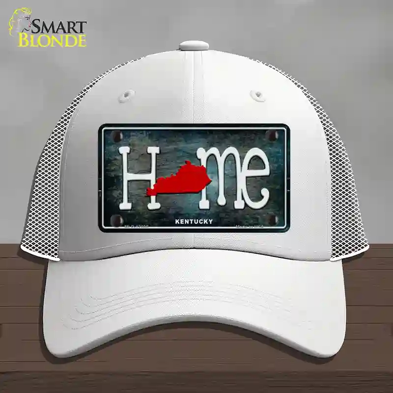 HAT19-MLP-12008 Kentucky Home State Outline Novelty License Plate Hat, Mesh - White