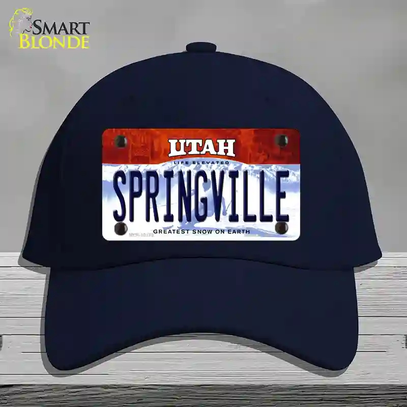 HAT20-MLP-10193 Springville Utah Novelty License Plate Hat, Cotton - Navy