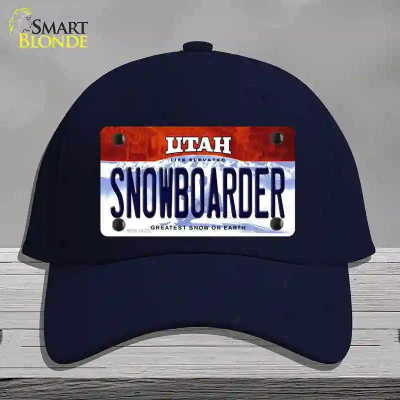 HAT20-MLP-10226 Snowboarder Utah Novelty License Plate Hat, Cotton - Navy