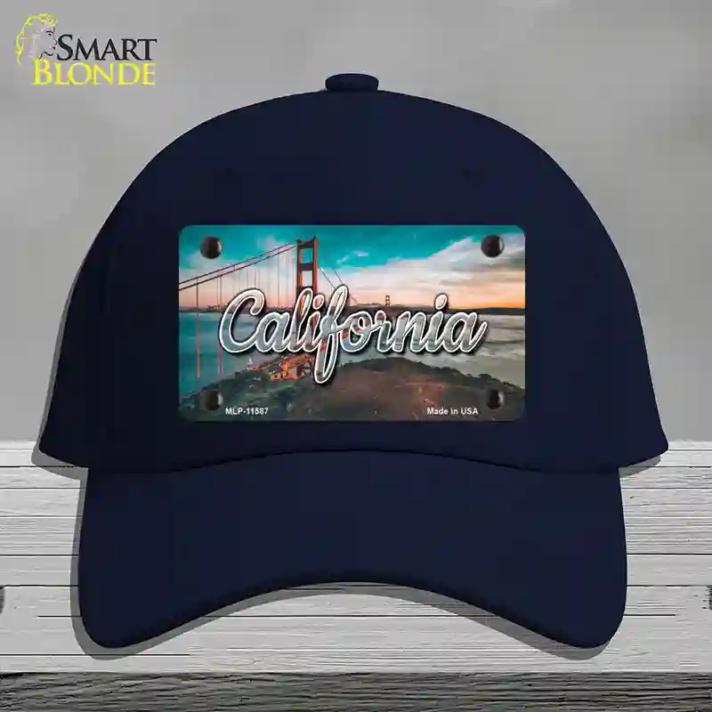 HAT20-MLP-11587 California Golden Gate Bridge State Novelty License Plate Hat, Cotton - Navy
