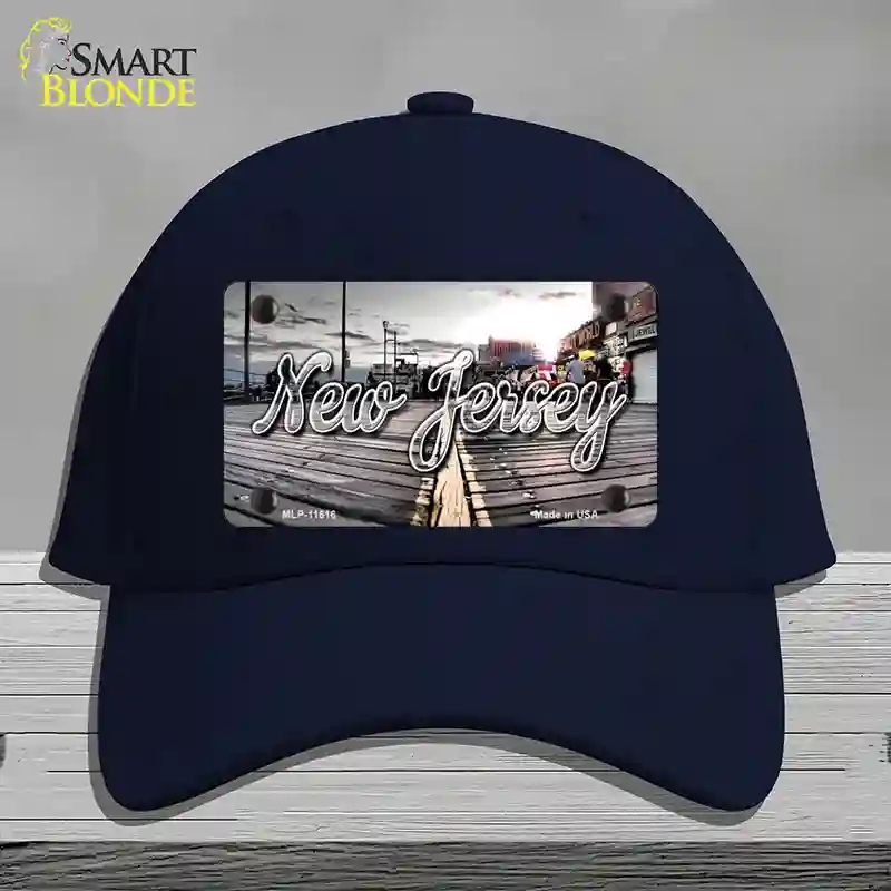HAT20-MLP-11616   Jersey Boardwalk State Novelty License Plate Hat, Cotton - Navy