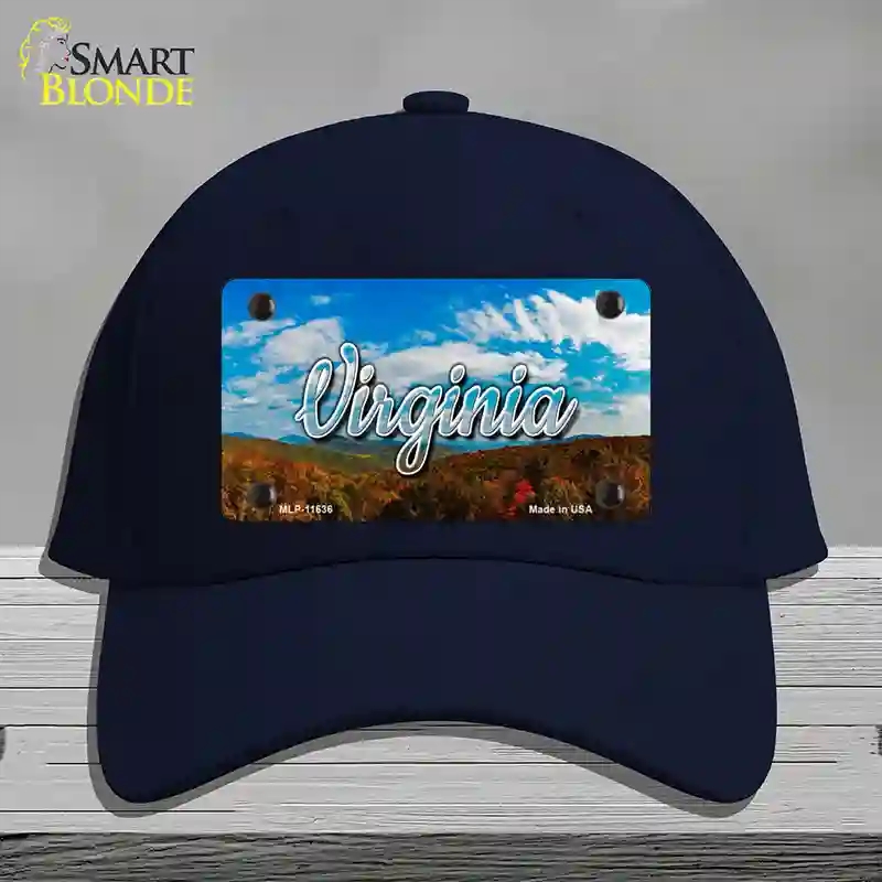 HAT20-MLP-11636 Virginia Mountain Range State Novelty License Plate Hat, Cotton - Navy