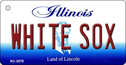 KC-2078 1.5 x 3 in. White Sox Illinois State License Plate Key Chain