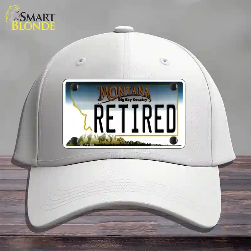 HAT21-MLP-11105 Retired Montana State Novelty License Plate Hat, Cotton - White