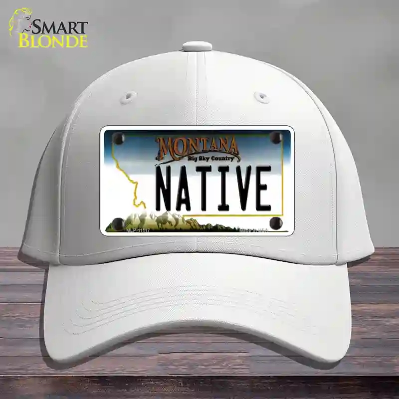 HAT21-MLP-11117 Native Montana State Novelty License Plate Hat, Cotton - White