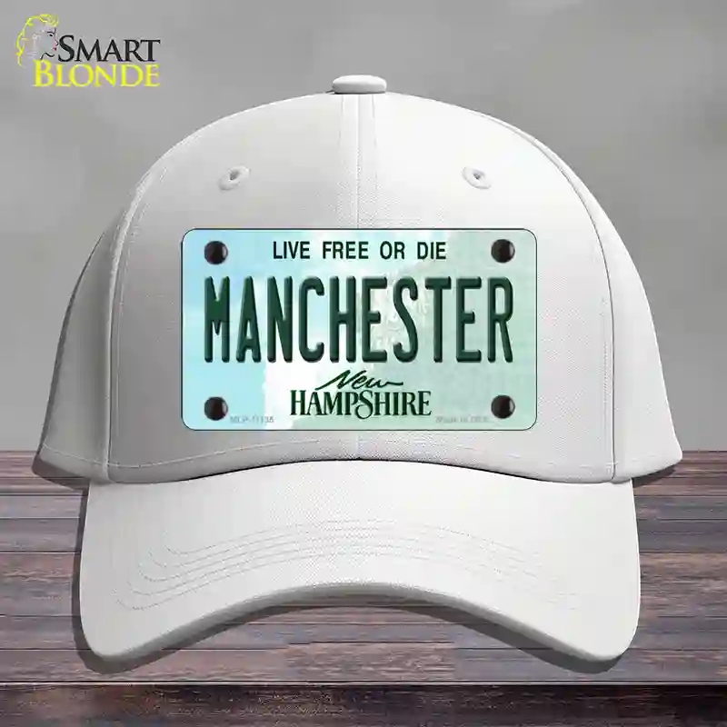 HAT21-MLP-11135 Manchester   Hampshire State Novelty License Plate Hat, Cotton - White