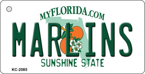 KC-2085 1.5 x 3 in. Marlins Florida State License Plate Key Chain