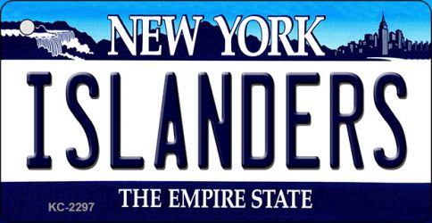 KC-2297 1.5 x 3 in. Islanders New York State License Plate Key Chain