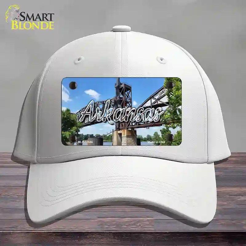 HAT21-MLP-11586 Arkansas Rusty Bridge State Novelty License Plate Hat, Cotton - White