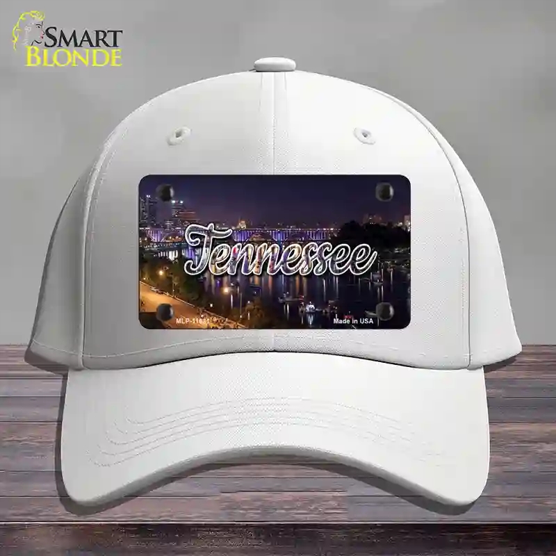 HAT21-MLP-11631 Tennessee Bridge Lights State Novelty License Plate Hat, Cotton - White