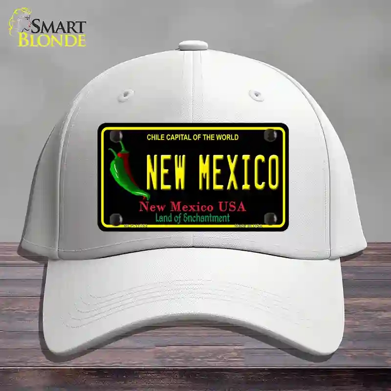HAT21-MLP-11753   Mexico Black State Novelty License Plate Hat, Cotton - White
