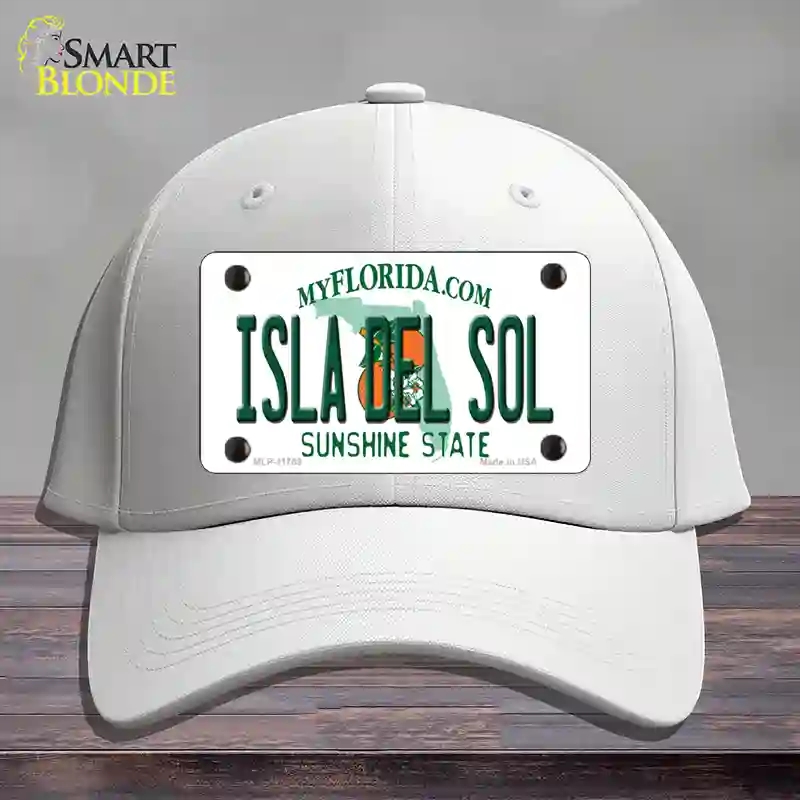 HAT21-MLP-11769 Isla Del Sol Florida Novelty License Plate Hat, Cotton - White